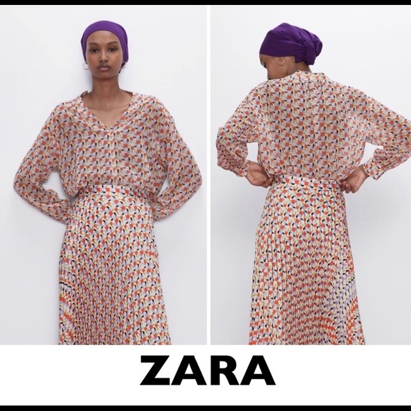 Zara Dresses & Skirts - GEOMETRIC PRINT SHIRT | ZARA New Zealand